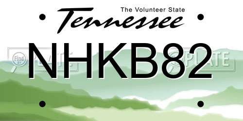 NHKB82 Tennessee License Plate
