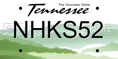 NHKS52 Tennessee License Plate