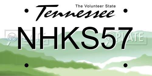 NHKS57 Tennessee License Plate