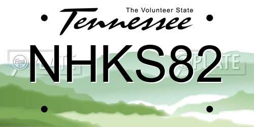 NHKS82 Tennessee License Plate