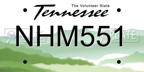 NHM551 Tennessee License Plate