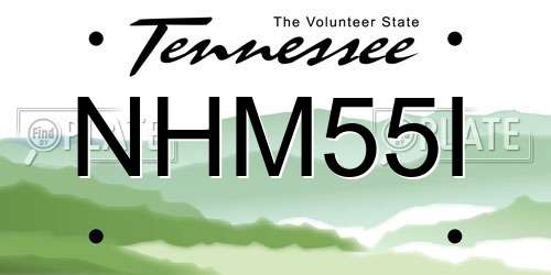 NHM55I Tennessee License Plate