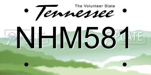 NHM581 Tennessee License Plate