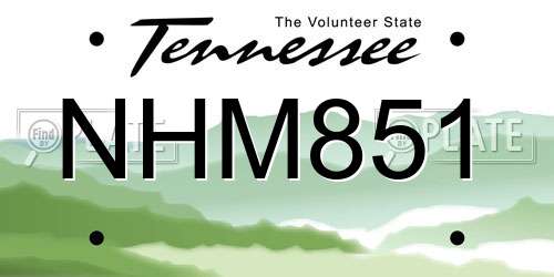 NHM851 Tennessee License Plate