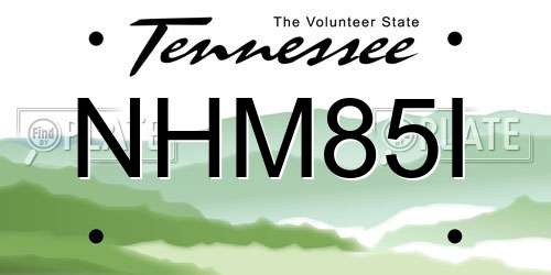 NHM85I Tennessee License Plate