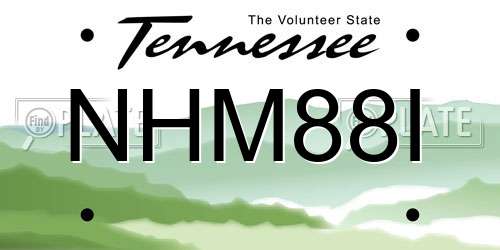 NHM88I Tennessee License Plate
