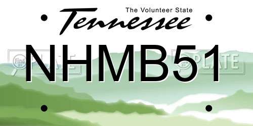 NHMB51 Tennessee License Plate