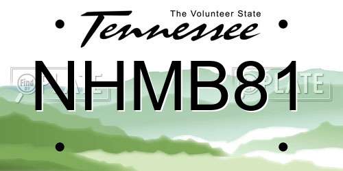 NHMB81 Tennessee License Plate