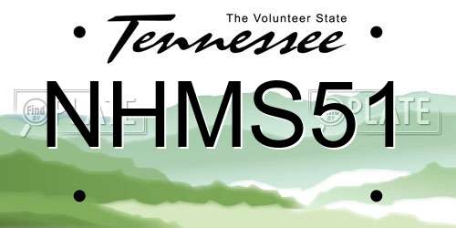 NHMS51 Tennessee License Plate