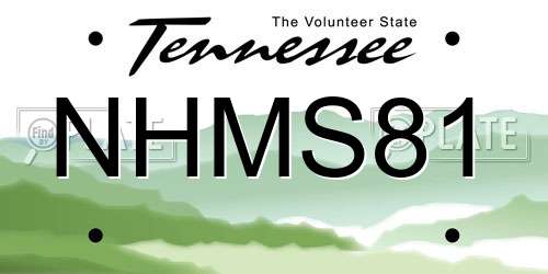 NHMS81 Tennessee License Plate