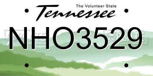 NHO3529 Tennessee License Plate