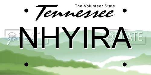 NHYIRA Tennessee License Plate
