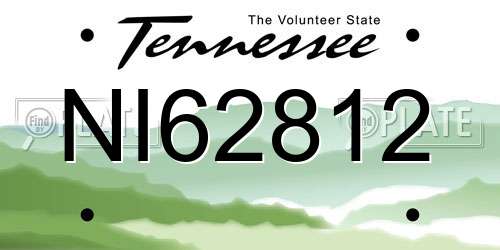 NI62812 Tennessee License Plate