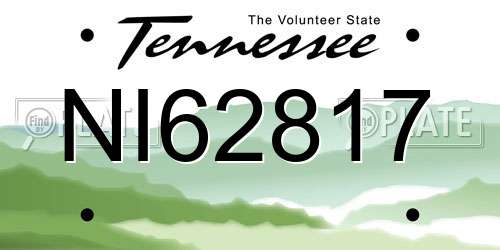 NI62817 Tennessee License Plate