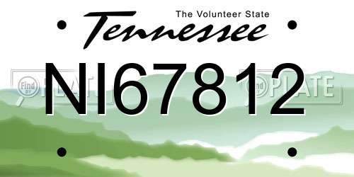 NI67812 Tennessee License Plate