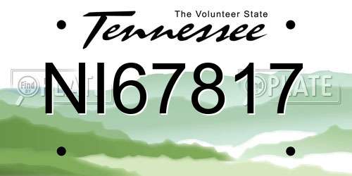 NI67817 Tennessee License Plate