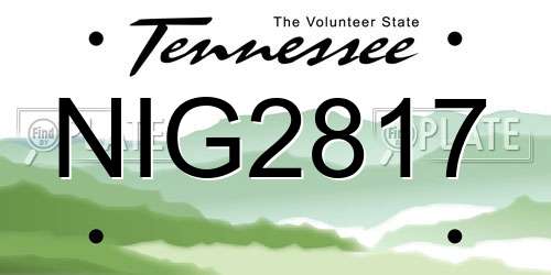 NIG2817 Tennessee License Plate