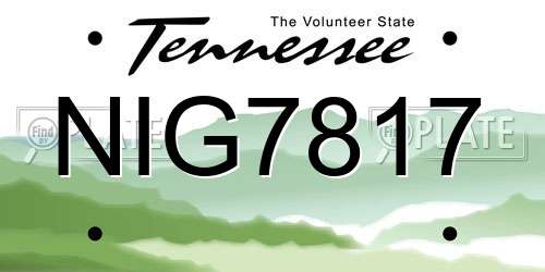 NIG7817 Tennessee License Plate
