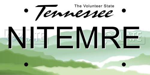 NITEMRE Tennessee License Plate