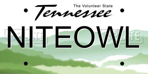 NITEOWL Tennessee License Plate