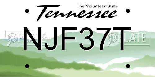 NJF37T Tennessee License Plate