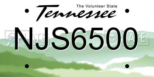 NJS6500 Tennessee License Plate