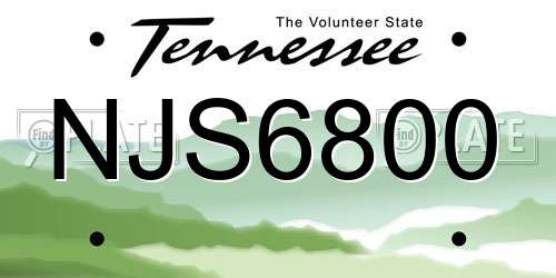 NJS6800 Tennessee License Plate