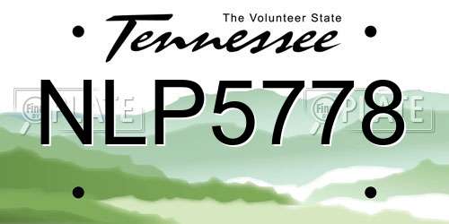 NLP5778 Tennessee License Plate