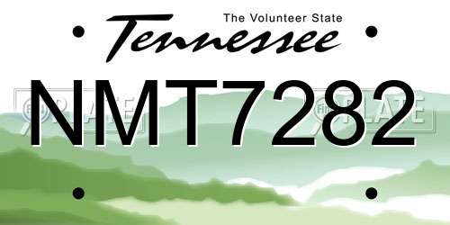 NMT7282 Tennessee License Plate