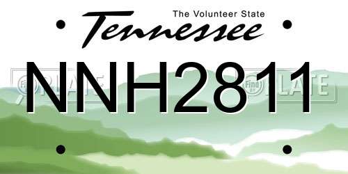 NNH2811 Tennessee License Plate