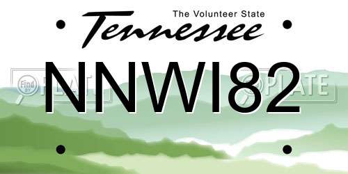 NNWI82 Tennessee License Plate