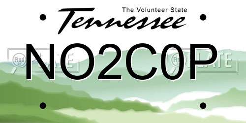 NO2C0P Tennessee License Plate