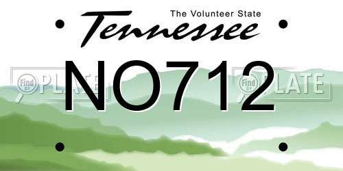 NO712 Tennessee License Plate