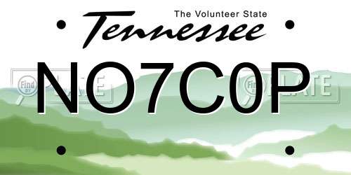 NO7C0P Tennessee License Plate