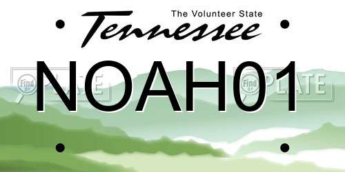 NOAH01 Tennessee License Plate