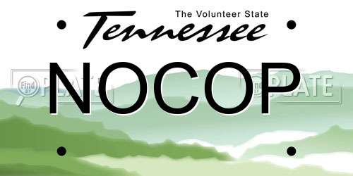 NOCOP Tennessee License Plate