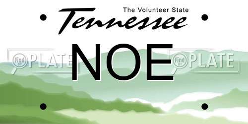 NOE Tennessee License Plate