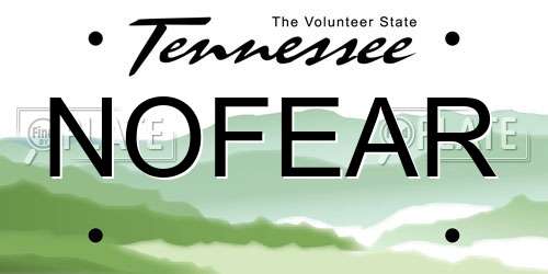 NOFEAR Tennessee License Plate