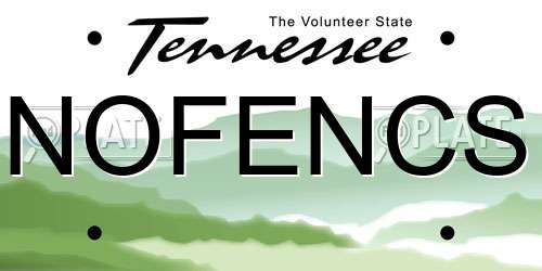 NOFENCS Tennessee License Plate