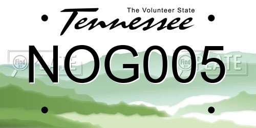 NOG005 Tennessee License Plate