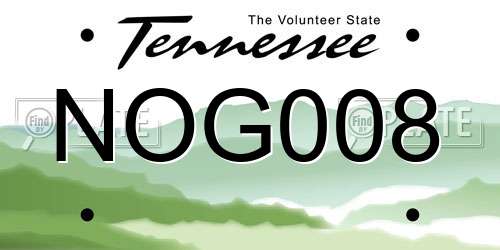 NOG008 Tennessee License Plate