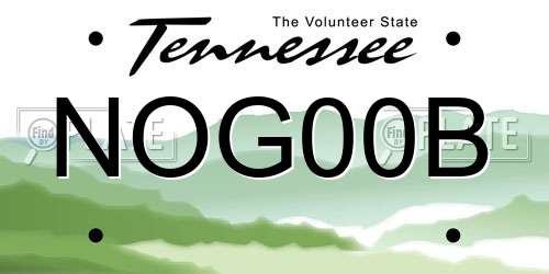 NOG00B Tennessee License Plate