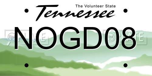 NOGD08 Tennessee License Plate