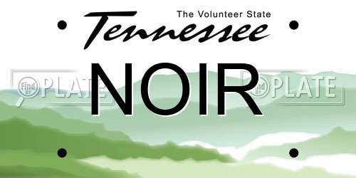 NOIR Tennessee License Plate