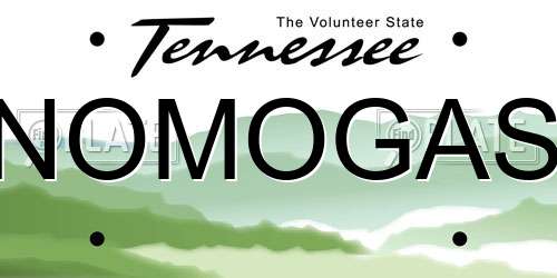 NOMOGAS Tennessee License Plate