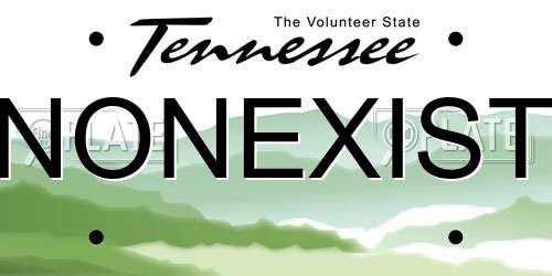 NONEXIST Tennessee License Plate