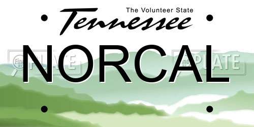 NORCAL Tennessee License Plate