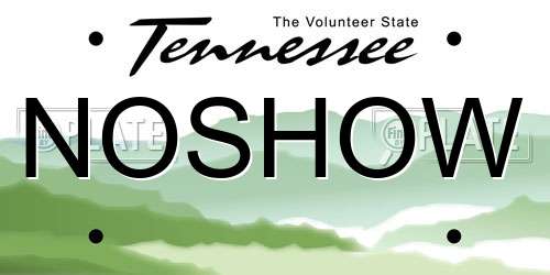 NOSHOW Tennessee License Plate