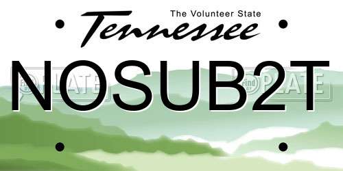 NOSUB2T Tennessee License Plate