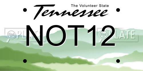 NOT12 Tennessee License Plate